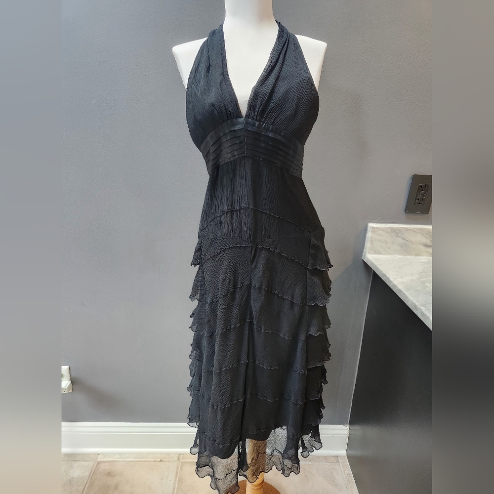 Max Azaria silk black cocktail dress size 6